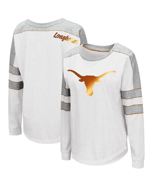 Women's White Texas Longhorns Trey Dolman Long Sleeve T-shirt