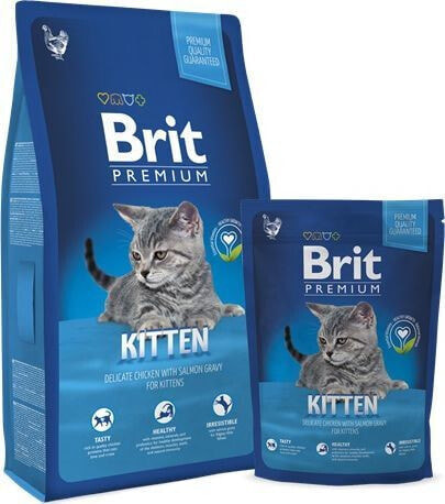 Сухой корм для кошек  Brit, Premium, для котят, с курицей в лососевым соусом, 8 кг