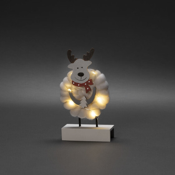Konstsmide Wood/Cotton Moose - Light decoration figure - White - Cotton - Wood - Universal - IP20 - 6 h