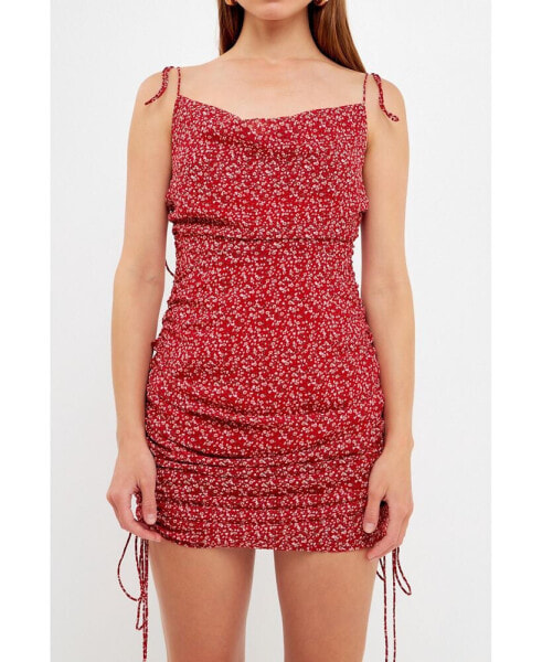 Women's Floral Double Spaghetti Tie Mini Slip