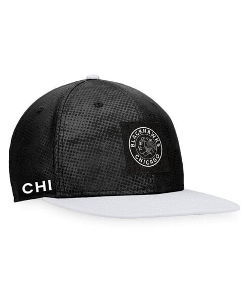 Бейсболка с пряжкой Fanatics мужская черно-белая Chicago Blackhawks Authentic Pro Alternate Logo