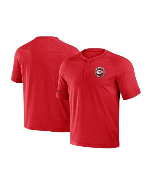 Men's NFL x Darius Rucker Collection by Red Kansas City Chiefs Washed Raglan Henley T-shirt