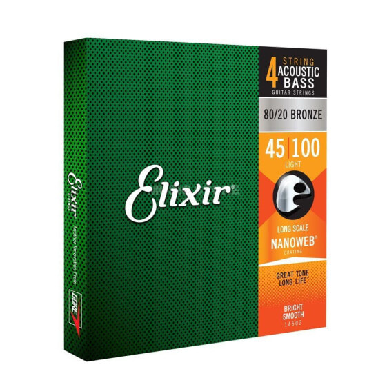 Elixir 14502 Acoustic Bass 45-100