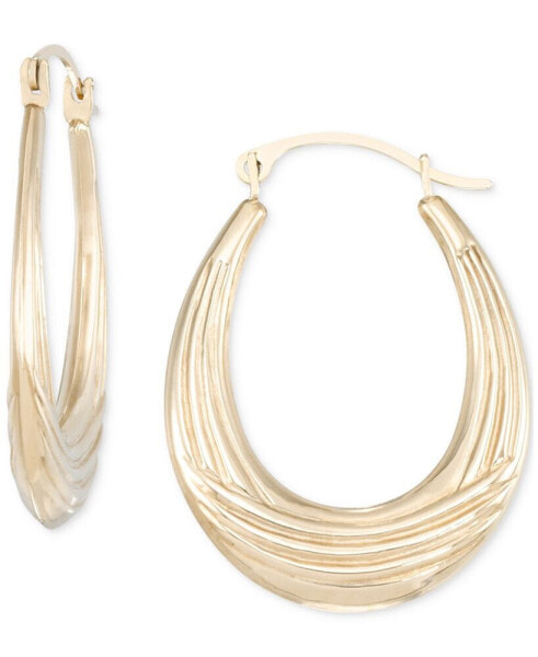 Серьги Macy's Oval Hoop  Yellow Gold