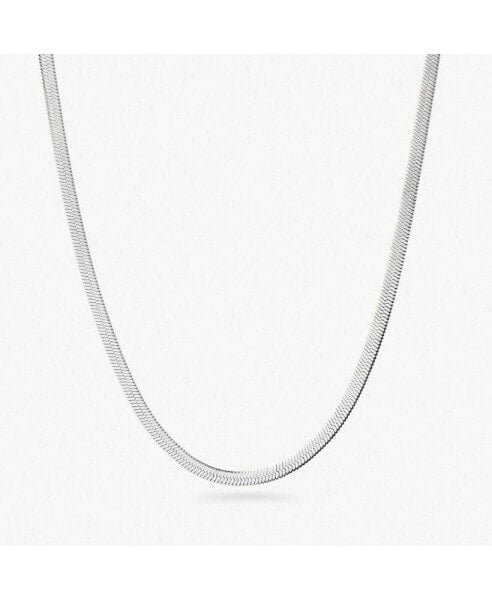 Ana Luisa herringbone Chain Necklace - Ina Silver