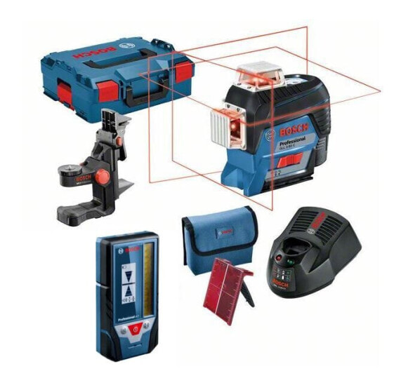 BOSCH LASER LINIOWY 3-PŁASZCZYZNOWY GLL 3-80 C + UCHWYT BM 1 + ODBIORNIK LR7 L-BOXX