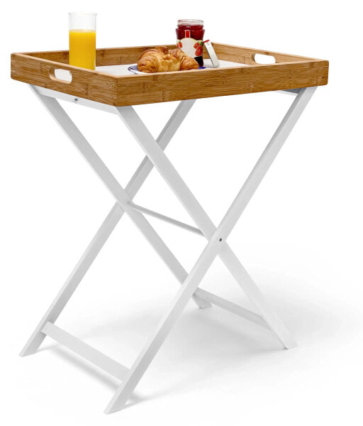 Tabletttisch Holz & Bambus 72 cm