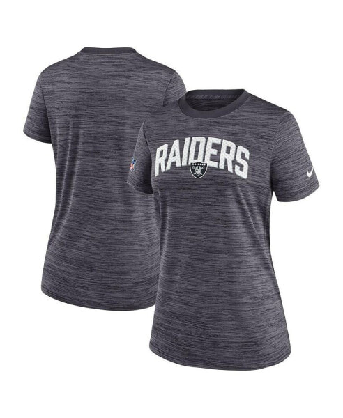 Women's Black Las Vegas Raiders Sideline Velocity Lockup Performance T-shirt