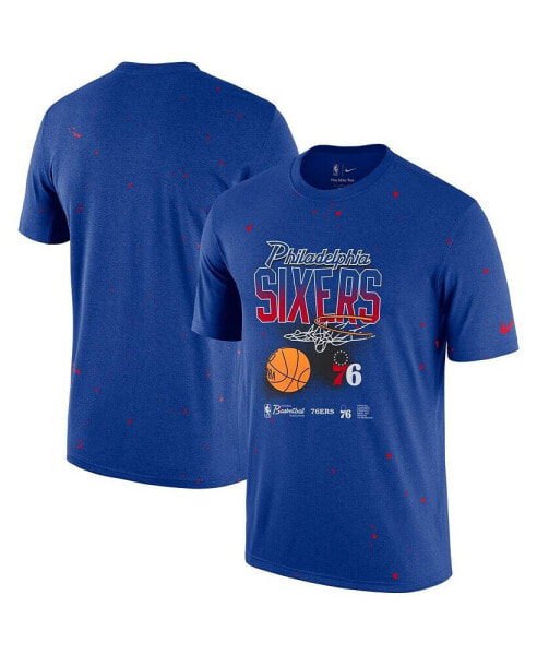 Men's Royal Philadelphia 76ers Courtside Splatter T-shirt
