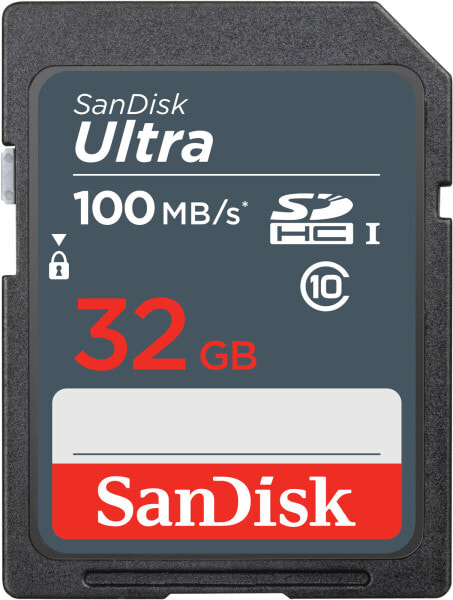 Sandisk Ultra 32GB SDHC Mem Card 100MB/s - 32 GB - SDHC - Class 10 - UHS-I - 100 MB/s - Class 1 (U1) - Карта памяти Sandisk Ultra 32GB SDHC Mem Card 100MB/s