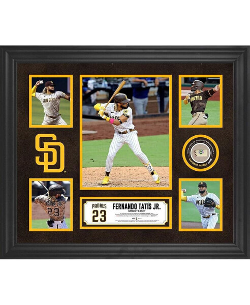 Fernando Tatis Jr. San Diego Padres Framed 5-Photo Collage with Piece of Game-Used Ball