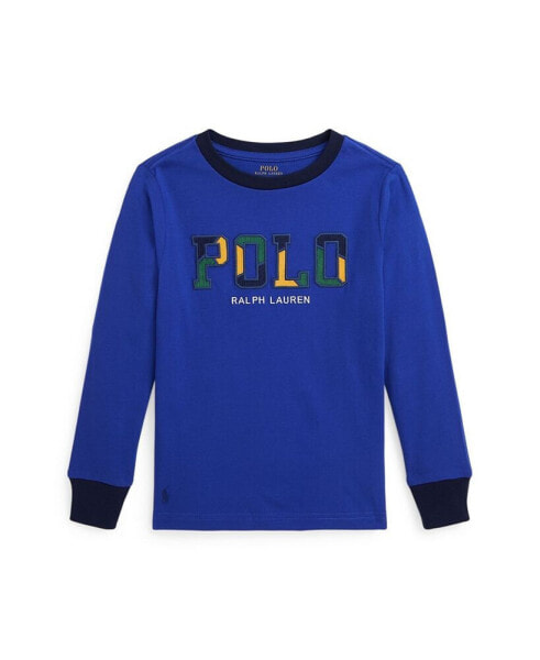 Toddler and Little Boys Corduroy-Logo Cotton Long-Sleeve Tee