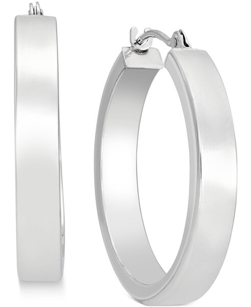 Bold Hoop Earrings in 10k White Gold