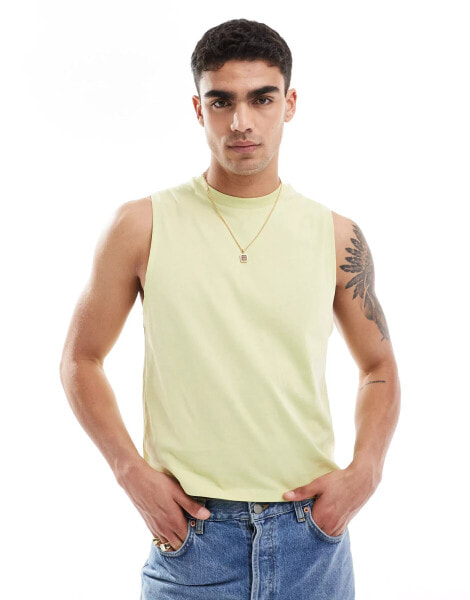 ASOS DESIGN crew neck tank in green