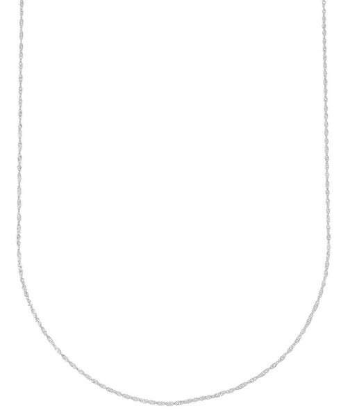 Singapore Chain 20" Strand Necklace (1-1/3mm) in 14k White Gold