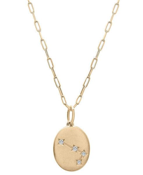 Wrapped diamond Aries Constellation 18" Pendant Necklace (1/20 ct. tw) in 10k Yellow Gold, Created for Macy's