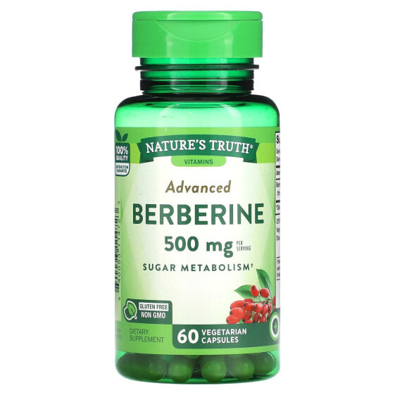 Трава Advanced Berberine, 500 мг, 60 вегетарианских капсул (250 мг в капсуле) Nature's Truth