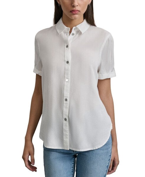 Women's Rolled-Sleeve Button-Up Shirt