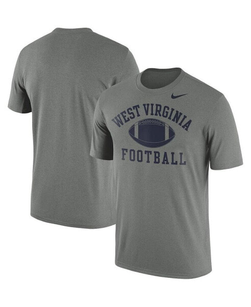 Men's Heather Gray West Virginia Mountaineers Legend Football Arch Performance T-shirt