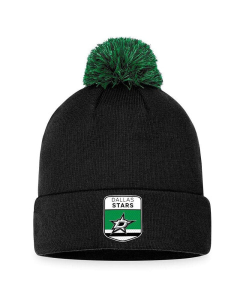 Men's Black Dallas Stars 2023 NHL Draft Cuffed Knit Hat with Pom