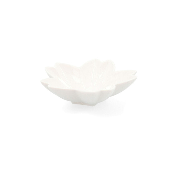 Поднос для закусок Quid Select Белый Керамический Цветок (6 штук) (Упаковка 6 штук)