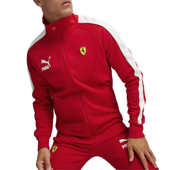 Puma Ferrari Race Iconic T7 X Track Jacket Mens Red Casual Athletic Outerwear 62