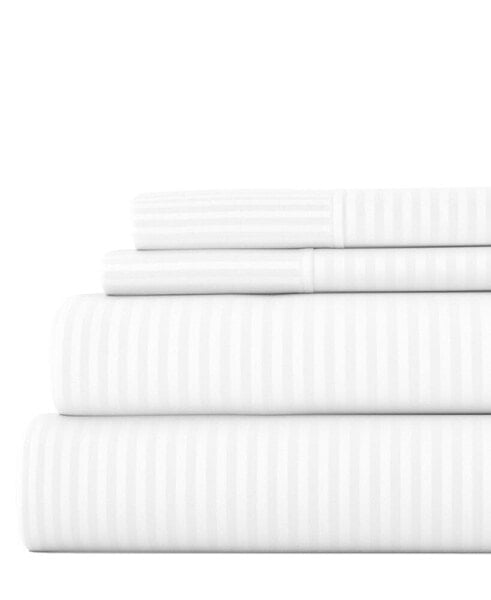 Expressed In Embossed by The Home Collection Striped 4 Piece Bed Sheet Set, California King