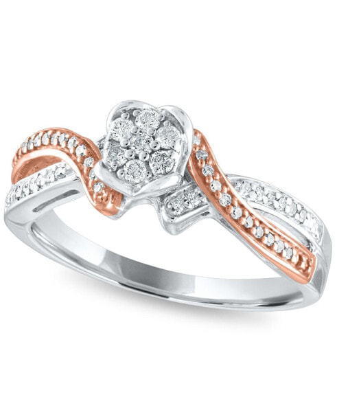 Diamond 1/5 ct. t.w. Ring in Sterling Silver and 10K Rose Gold