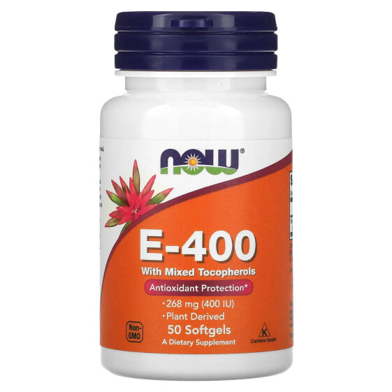 NOW Foods, E-400, 268 мг (400 МЕ), 100 мягких таблеток