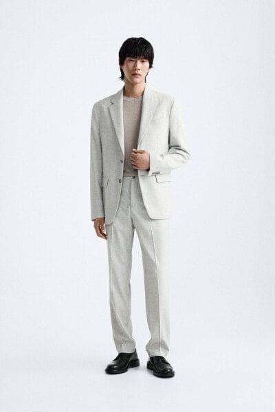 Textured suit blazer