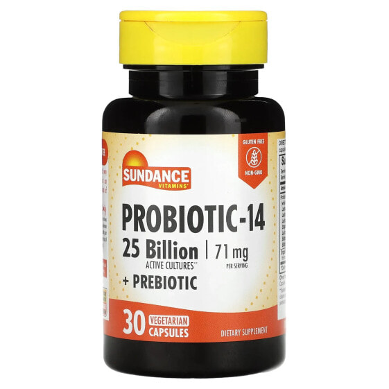 Пробиотики Sundance Vitamins Probiotic-14, 71 мг, 30 вегетарианских капсул (35.5 мг на капсулу)