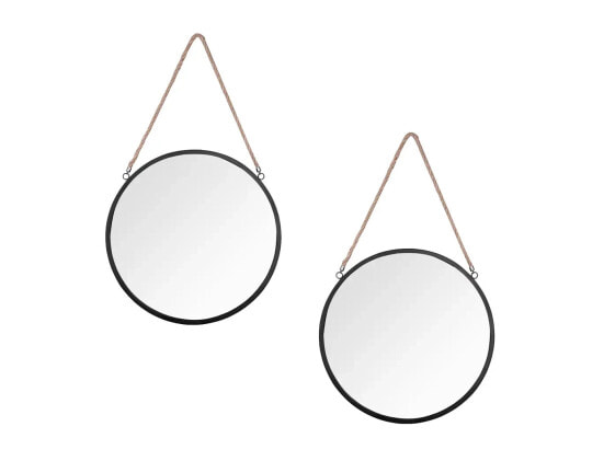 Зеркало интерьерное Mirrors & More Wandspiegel klein 2er SET Schwarz Ø40cm