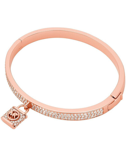 Pave Lock Charm Bangle