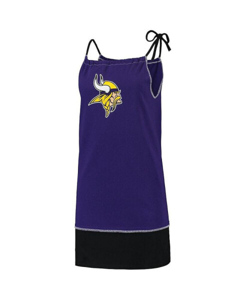 Women's Purple Distressed Minnesota Vikings Vintage-Like Tank Dress