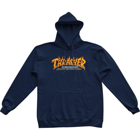 Толстовка Thrasher с огненным логотипом (синяя)