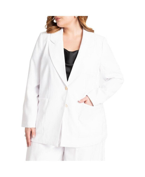 Plus Size Preppy Suiting Blazer