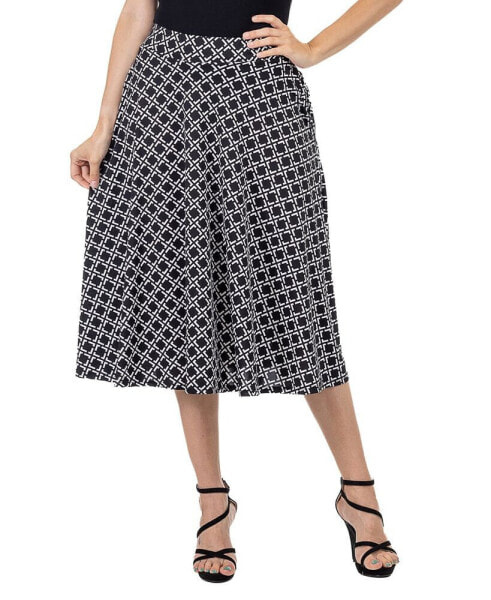 Women's Diamond Print A-Line Midi Skirt