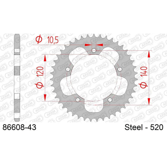 AFAM 86608 rear sprocket