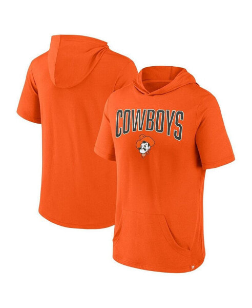 Men's Orange Oklahoma State Cowboys Outline Lower Arch Hoodie T-shirt
