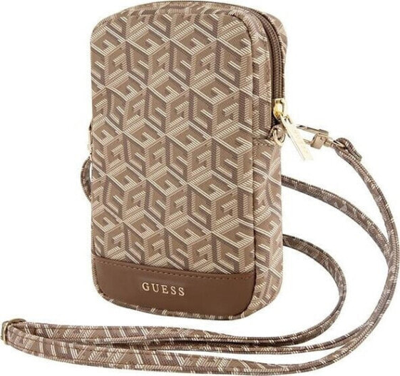 Guess Guess Zip GCube Bottom Stripe - Torebka na telefon (brązowy)