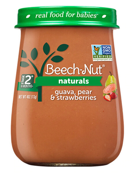 Детское пюре Beech-Nut 10 шт, Гуава, груша и клубника, от 6 месяцев и старше