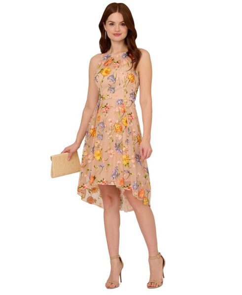 Women's Floral-Embroidery Midi Dress