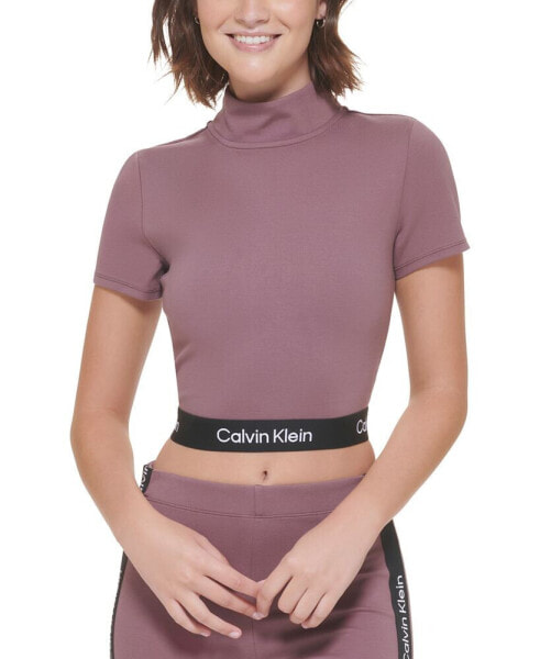 Women's Logo Elastic Mock Neck Top