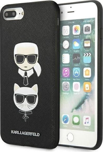 Karl Lagerfeld Etui Karl Lagerfeld KLHCI8LSAKICKCBK Apple iPhone 8/7 Plus czarny/black hardcase Saffiano Ikonik Karl&Choupette Head