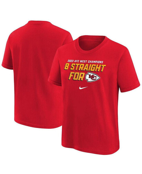 Big Boys Red Kansas City Chiefs Eight-Time AFC West Division Champions T-shirt