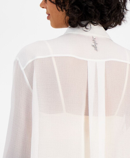 Women's Elodina Semi-Sheer Camisole-Lined Shirt