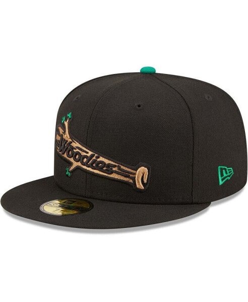 Men's Black Down East Wood Ducks Authentic Collection 59FIFTY Fitted Hat