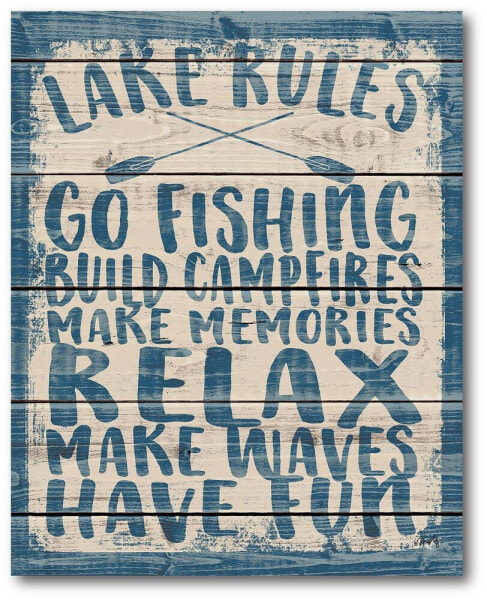 Lake Rules Gallery-Wrapped Canvas Wall Art - 16" x 20"