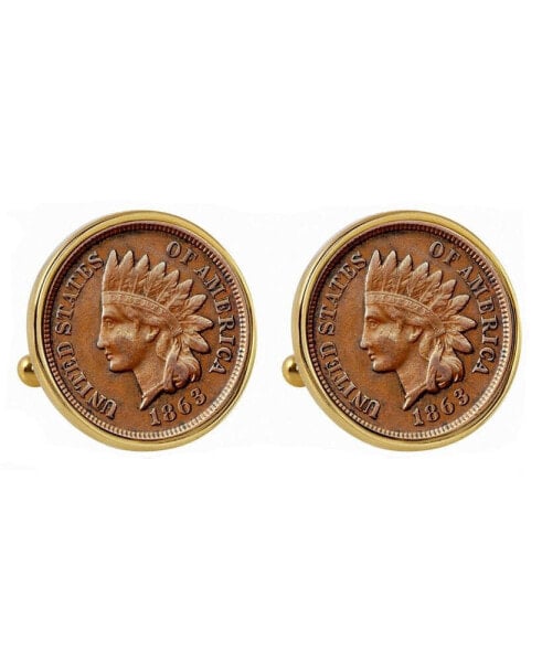 1800's Indian Penny Bezel Coin Cuff Links