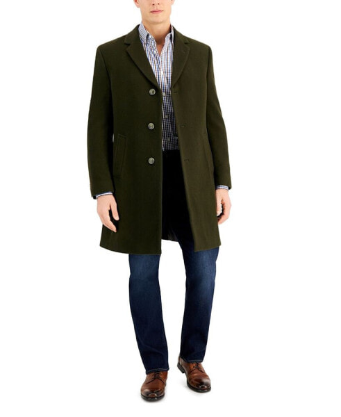 Men's Barge Classic Fit Wool/Cashmere Blend Solid Overcoat